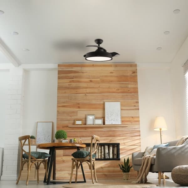 Cecotec Ceiling fan with retractable blades and white finish, LED light with 3 intensity levels and 42” diameter. 8h timer, winter - summer function,