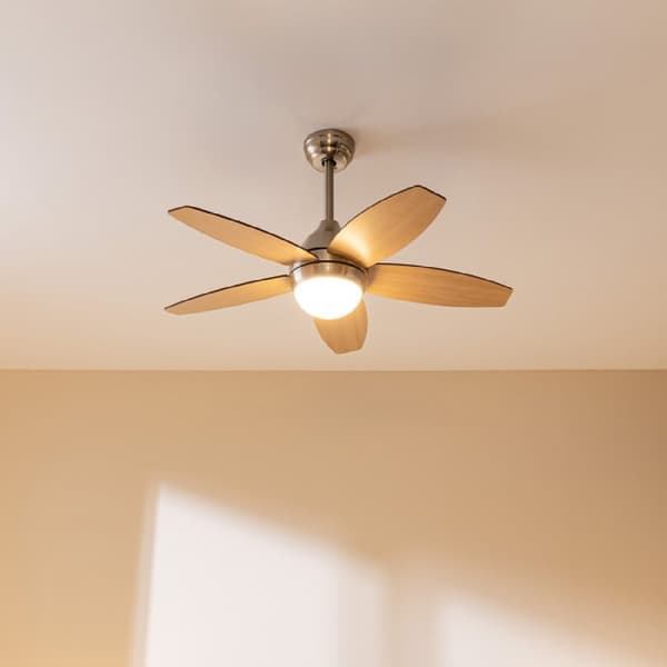 Cecotec 55-W and 42” ceiling fan with LED light, remote control, timer, 3 speed settings and 5 reversible blades.