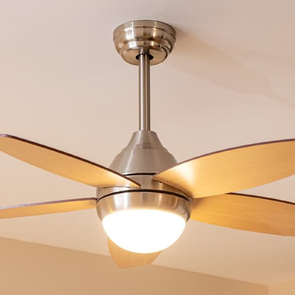 Cecotec 55-W and 42” ceiling fan with LED light, remote control, timer, 3 speed settings and 5 reversible blades.