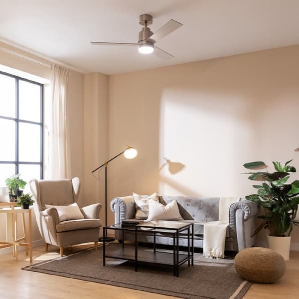 Cecotec 30 W 48" ceiling fan with DC motor and LED light, remote control, 6 speeds, 3 modes (Low/Medium/High), 3 blades, winter-summer mode, and natu