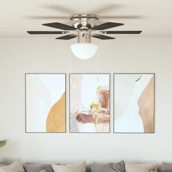 Dekorativ takfläkt med lampa 82 cm mörkbrun
