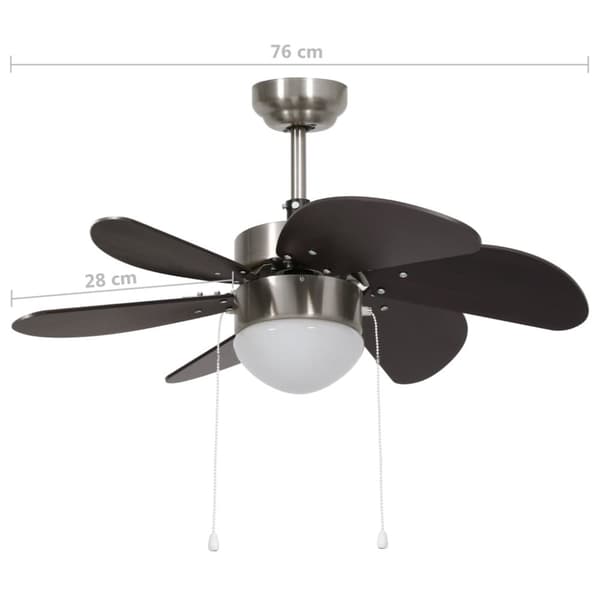 Kattotuuletin valolla 76 cm tummanruskea