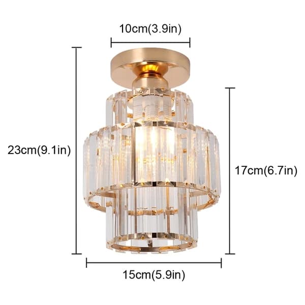 Kristallhängande lampa, modern design, LED-belysning, Svart 1