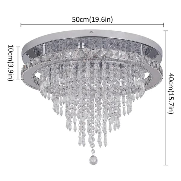 Luksus Krystal Loftlampe, Smart LED Teknologi, Fjernbetjent Betjening, X30, Varm Hvid