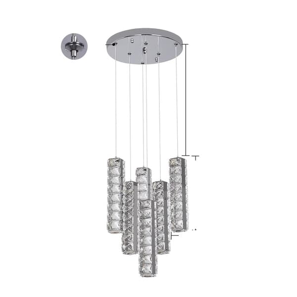 Krystal loftlampe, nordisk design, LED-belysning, 1 hoved, varm hvid