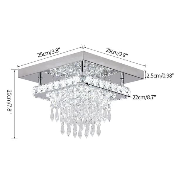 Kristall Taklampa, Modern Design, LED Belysning, Dia12cm 16w, utbytbar