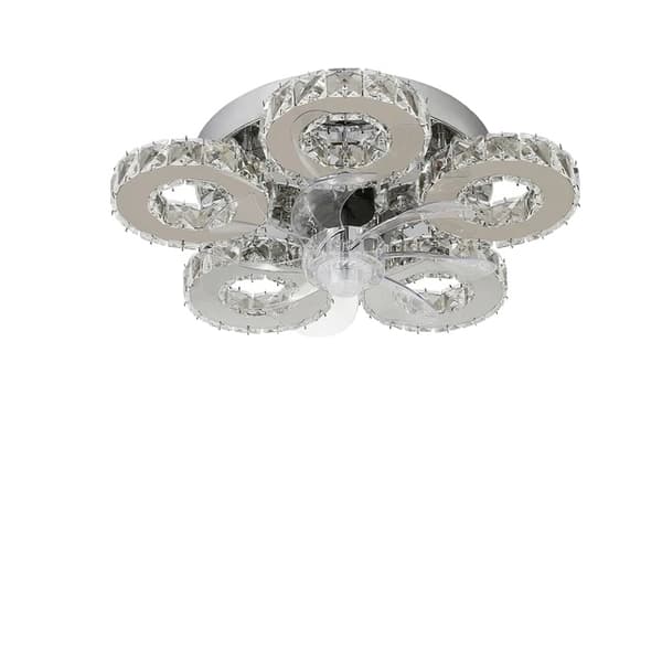 Kristallikattotuuletin, LED-lamppu, älykäs sovelluksen ohjaus, Kattotuuletin lamppu C, 110-240V