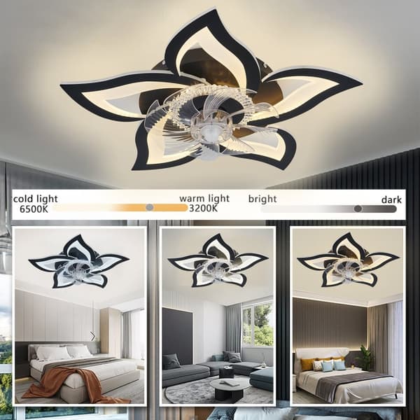Kattotuuletin, LED-valo, kaukosäädin, VALKOINEN, 60W