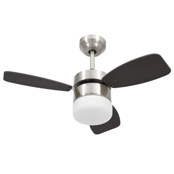 The Living Store loftventilator med lys og fjernbetjening 76 cm mørkebrun -  Loftventilatorer