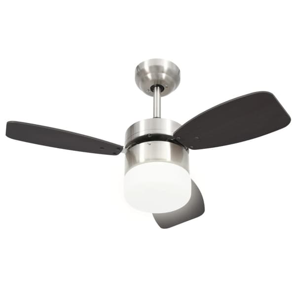 The Living Store loftventilator med lys og fjernbetjening 76 cm mørkebrun -  Loftventilatorer