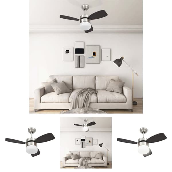 The Living Store Kattotuuletin valolla ja kaukosäätimellä 76 cm tummanruskea -  Kattotuulettimet