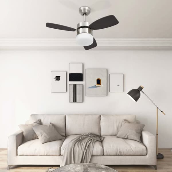 Loftventilatorer - Living loftventilator med lys og fjernbetjening 76 cm mørkebrun