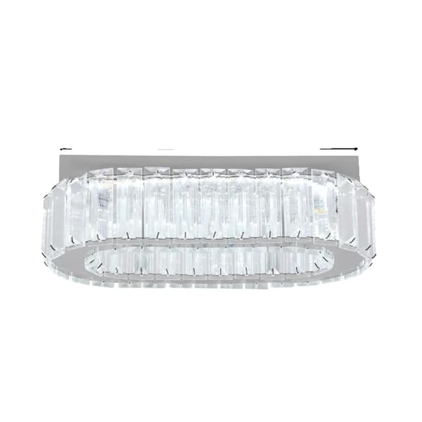 Krystal Loftlampe, Ovalt Design, LED Lysekrone, 2 stk, Kold Hvid