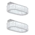 Miniatyrbillede 1 af 2: Krystal Loftlampe, Ovalt Design, LED Lysekrone, 2 stk, Kold Hvid