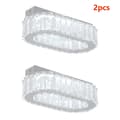 Miniatyrbillede 2 af 2: Krystal Loftlampe, Ovalt Design, LED Lysekrone, 2 stk, Kold Hvid
