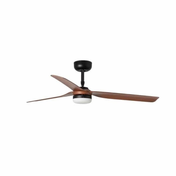 Faro PUNT Svart Led Takfläkt i Mörk Trä med DC Motor