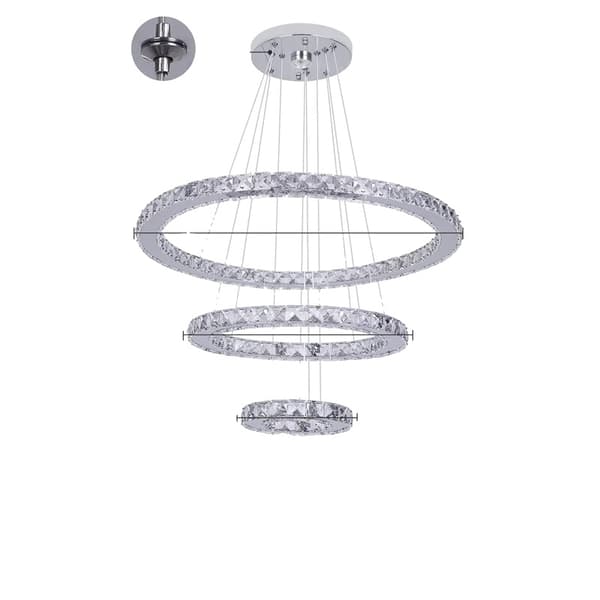 LED Krystal Lysekrone, Moderne Design, Indendørs Belysning, D20x40x60cm, ændrbar