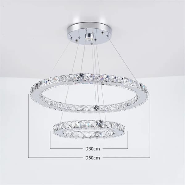 Krystal krone, moderne design, LED vedhæng lys, D57x76cm, Kold Hvid
