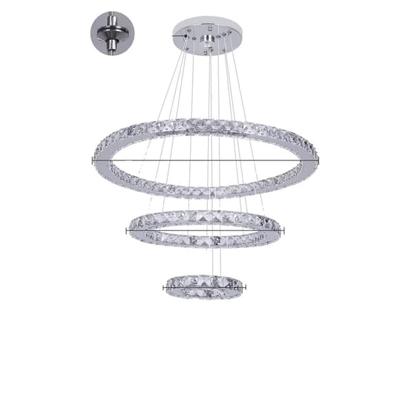 Krystal krone, moderne design, LED vedhæng lys, D57x76cm, Kold Hvid