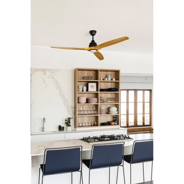 Takfläkt med ljus - FARO BARCELONA - ALO L - DC motor - 6 hastigheter - Träblad