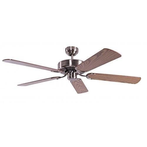 Pepeo Potkuri takfläkt - patinerat silver - vändbara ek/flätade blad - 132 cm