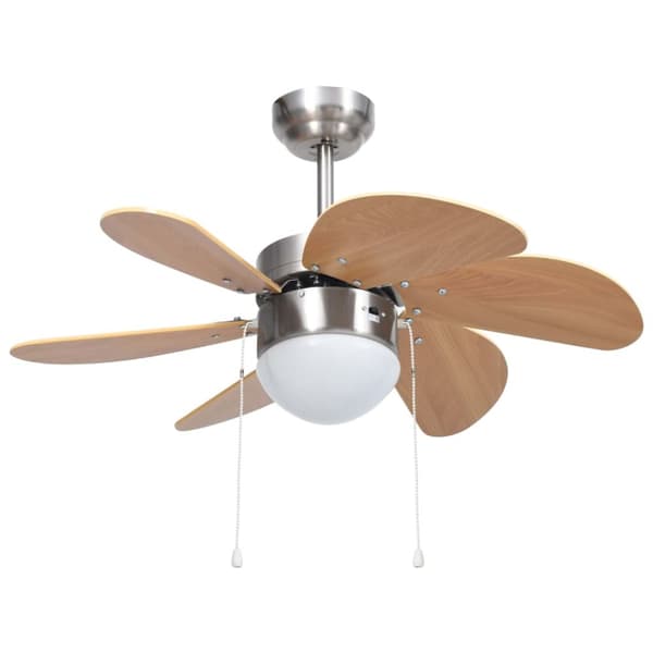 Takfläkt med lampa 76 cm ljusbrun