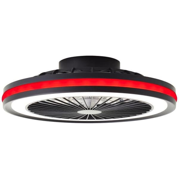 99992-22 Lamp Brilliant Palmero LED taklampa 46,5cm med integrerad svart metallfläkt 40 W LED