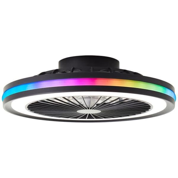 99992-22 Lamp Brilliant Palmero LED taklampa 46,5cm med integrerad svart metallfläkt 40 W LED
