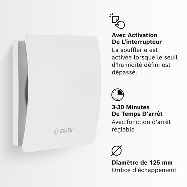 Bosch Fläkt 1500DH W125 Vägg- och takfläkt 230 V 182 m³/h 125 mm