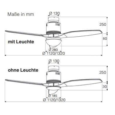 AERODYNAMIX ECO 112 takfläkt - CASAFAN - Ø 112 cm - Massivt trä - 6 hastigheter