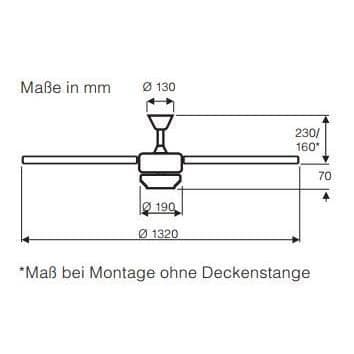 CASAFAN ROTARY 132 takfläkt - Fjärrkontroll - Ø 132 cm - 5 blad - 3 hastigheter - Vit