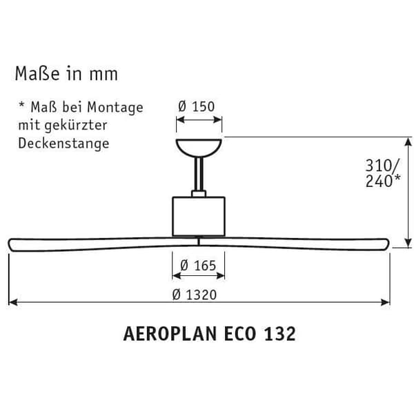Takfläkt - CASAFAN - AEROPLAN ECO - Massivt tusenårigt trä - 6 hastigheter - LED