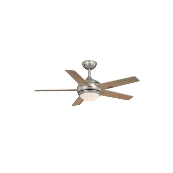 Takfläkt i frescoborstad nickel - FAN-BOUTIQUE - 112 cm - Grå - Blad i grå och furu