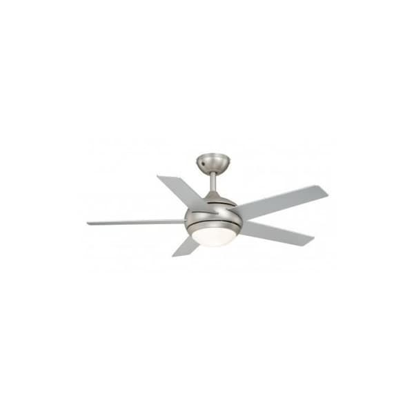 Takfläkt i frescoborstad nickel - FAN-BOUTIQUE - 112 cm - Grå - Blad i grå och furu