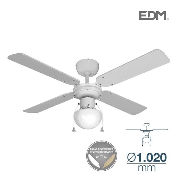 Takfläkt CARIBE 50W 85cm vit 1xE27 60W EDM 33800