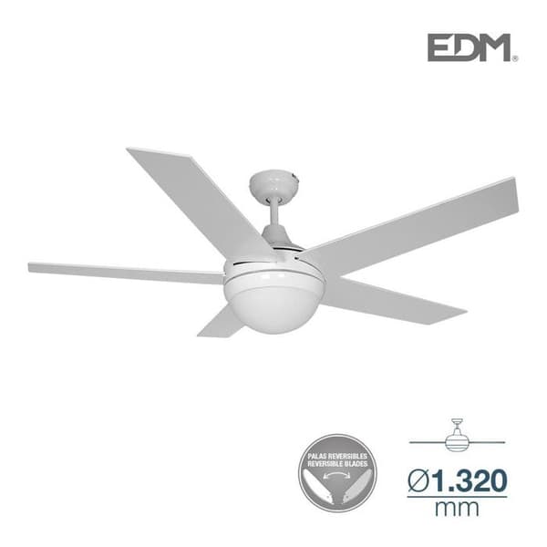 ADRIATICO takfläkt - EDM - 130cm - 2xE14 40W - Vit/Krom