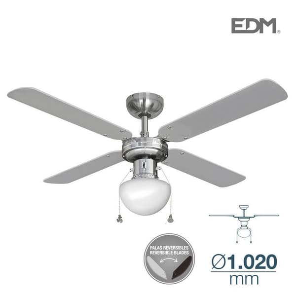 Takfläkt CARIBE 50W 85cm krom 1xE27 60W EDM 33801