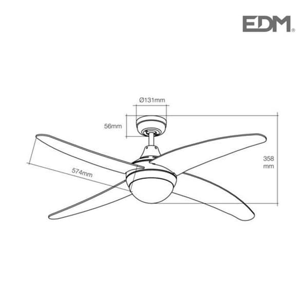 TAKFLÄKT CASPIAN MODELL 60W Ø132CM