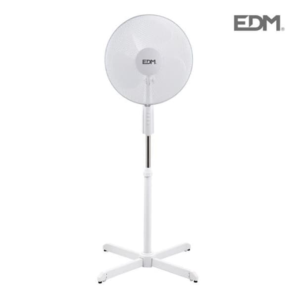 Vit golvfläkt - GREENICE - E3-33910 - 50W - 3 hastigheter - Säkerhetsgaller