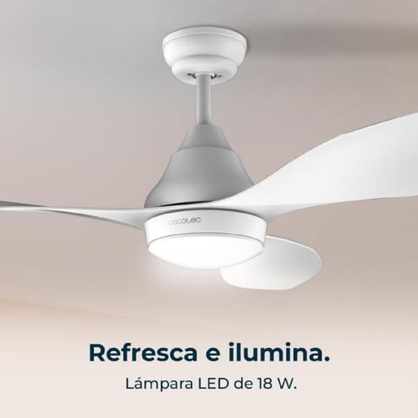 Takfläkt med lampa - Cecotec - EnergySilence Aero 5200 - 62W - 3 hastigheter - Neutralvit LED