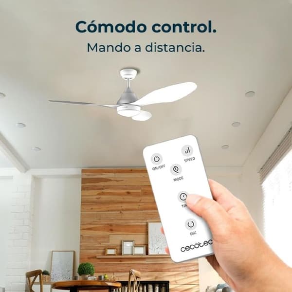 Takfläkt med lampa - Cecotec - EnergySilence Aero 5200 - 62W - 3 hastigheter - Neutralvit LED
