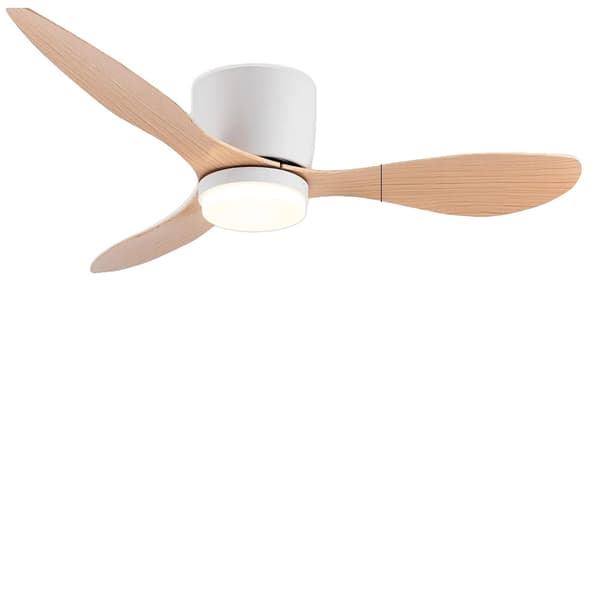 Takfläkt med LED-lampa, 6 hastighetskontroll, fjärrkontroll,träådring-42 tum