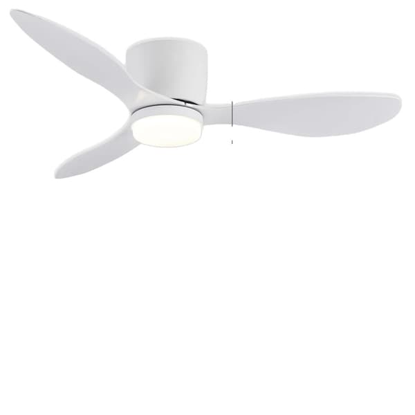 Loftventilator med LED-lys, 6 hastighedsindstillinger, fjernbetjening,hvid-42 tommer