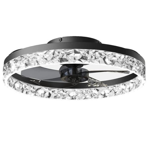 LED Takfläktlampa, 6 Hastighetsinställningar, Oändlig Dämpning,85-265V, svart