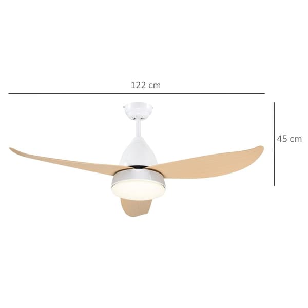 Rootz -kattotuuletin LED -valolla - hiljainen 6 -nopeuksinen tuuletin - kaukosäädin - energiatehokas - Ø122 x 45 cm
