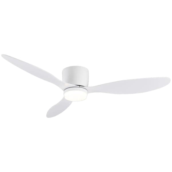 Kattotuuletin valolla, kaukosäätö, moderni muotoilu,VALKOINEN, 52 tuumaa (132 cm)