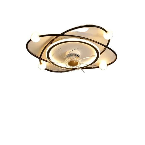 Takfläktlampa, fjärrkontroll, dimbar LED,3 Färgbyte, Svart