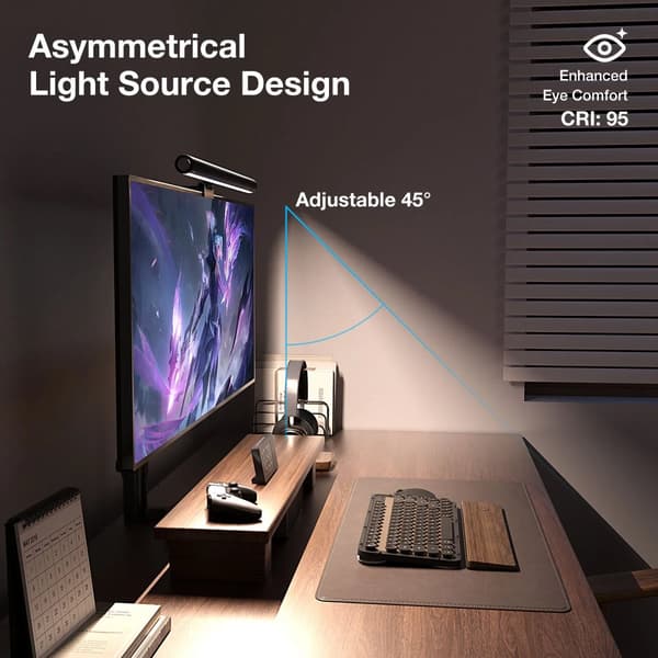 Monitorlampe, øjenvenlig teknologi, dæmpbar lysstyrke, USB-drevet
