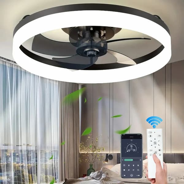 Loftventilator Lys, Fjernbetjening, Energi-Effektiv 50W,HVID