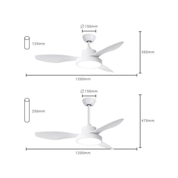 SPC Conforto DC Lite 2 takfläkt - Bra ljusstyrka - Ultra tyst och effektiv 42W DC-motor